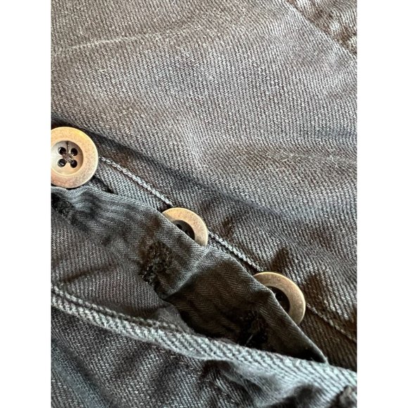 Free People Pleated Jeans Trouser Pant Washed Black Button Fly size 4 Black - Picture 4 of 7